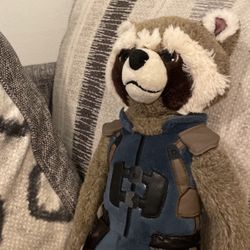 Guardians of The Galaxy Rocket Raccoon Stuffed Plush Doll Disney Store 18”
