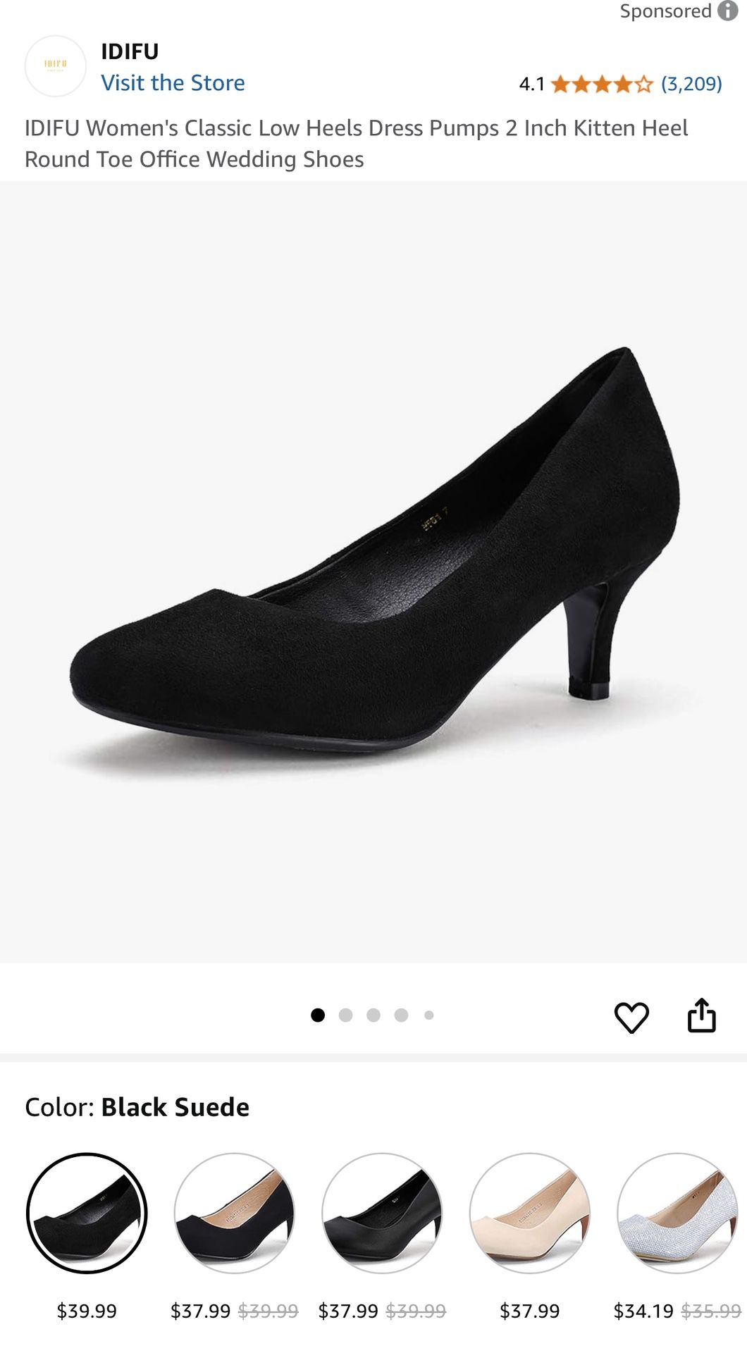 Black Suede Pumps Women Size 11