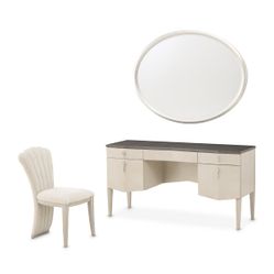 Fantosini Silver Mist Vanity Set with Mirror & Chair