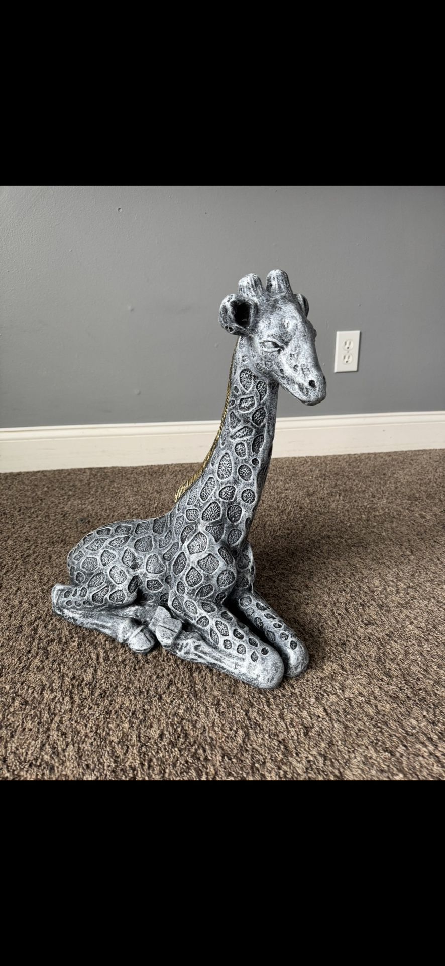 Stone Colored Giraffe Statue
