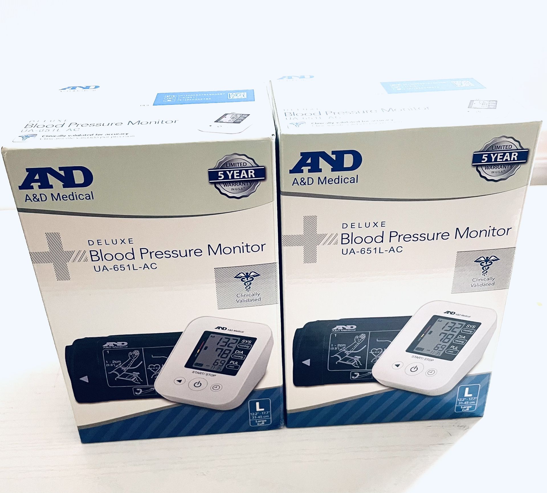 A& A&D Digital Blood Pressure Monitor For Adults UA-651L-AC - Large Cuff , Set Of 2