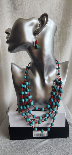 women necklace Turquoise Crack Pepper Chili Necklace. Thumbnail