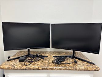 Twin 24” curved Samsung monitors