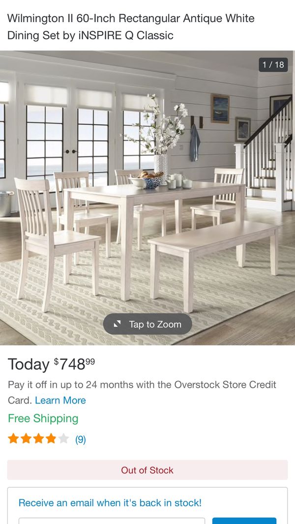Wilmington Ii 60 Inch Rectangular Antique White 6 Piece Dining Set Open In The Continue To Mobile Website