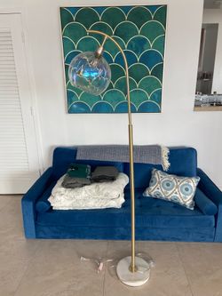 Brand New Iridescent Gold and Marble Base Lamp