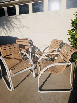 4 Stackable Patio Chairs Used Good