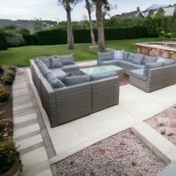 New Inbox  14-piece Patio  Sectional With Cushions(we Finance And Deliver)
