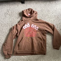 Sp5der Brown Web Hoodie 