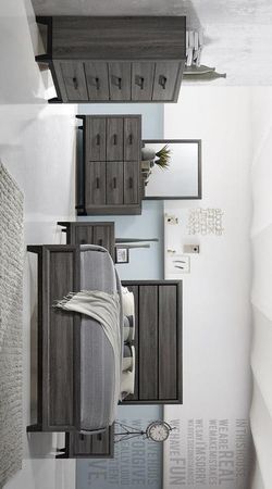 Brand New 4 Pc Queen & King Size Bedroom set (Queen and King Bed Frame, dresser, mirror, nightstand)