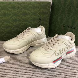 Gucci Women's Rhyton Leather Sneakers