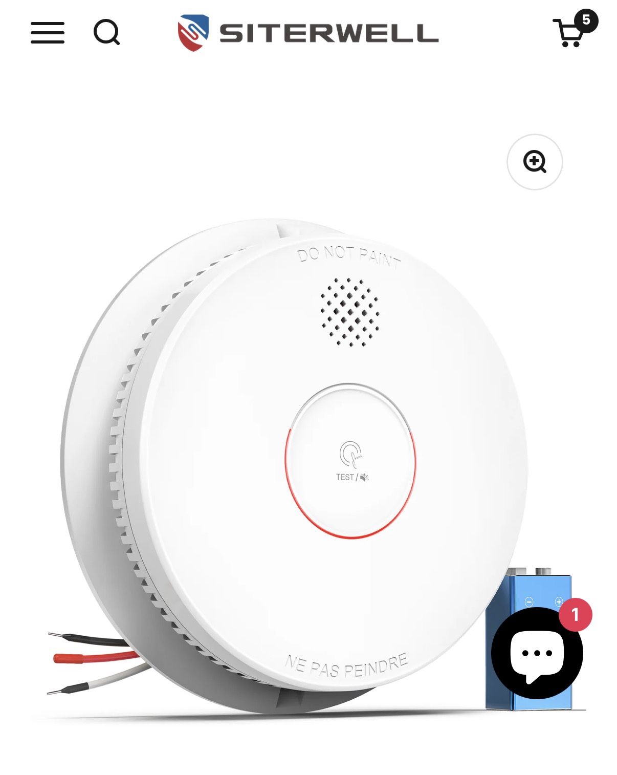 Siterwell GS562A Hardwired Interconnected Smoke Detector
