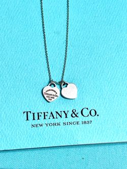 Authentic Tiffany & Co Double Mini Hearts Necklace