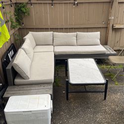 Patio furniture with table