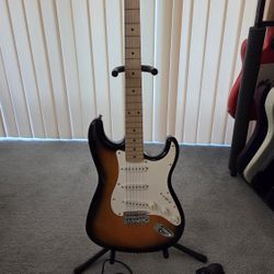 Fender Squire Affinity Stratocaster Guitar w/Oversized Headstock, Strap, Cable, Picks