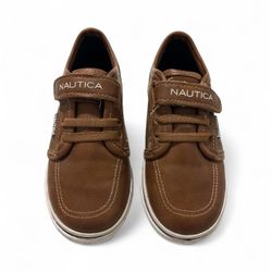 Boy Nautica Leather Brown Shoes Size 10c