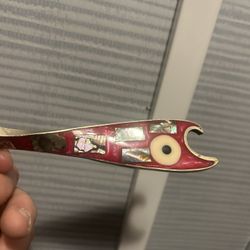 Vintage 1930s Abalone Fish Bottle opener  
