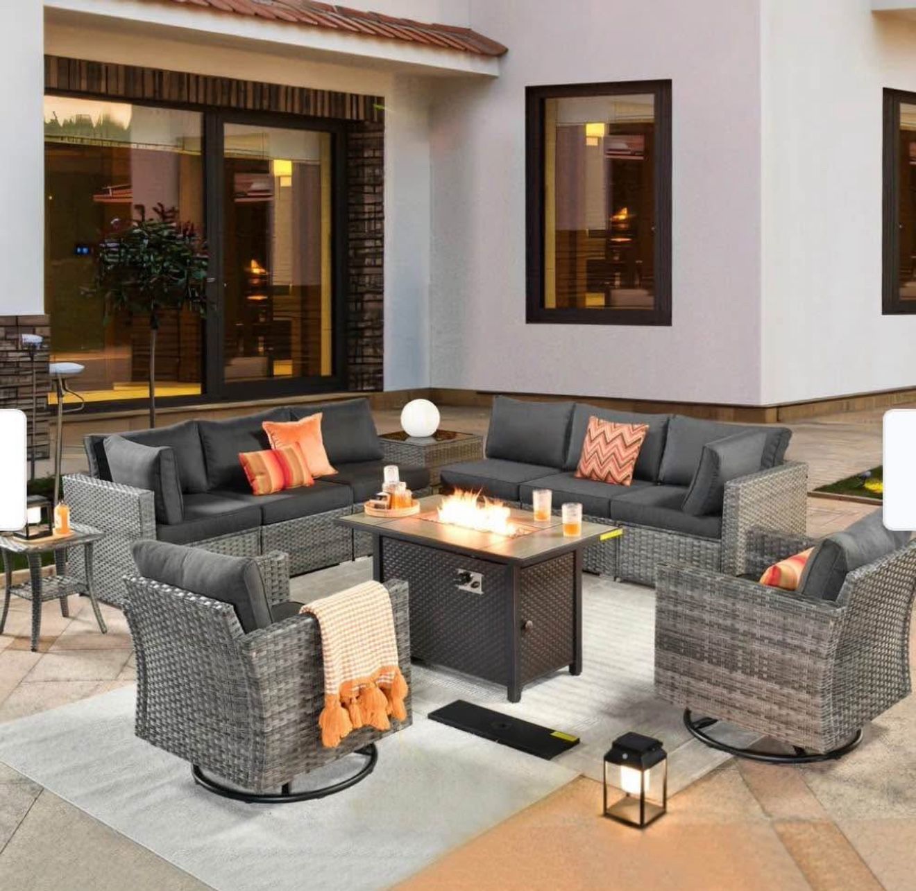 Brand New Patio Outdoor Furniture Set With Fire Pit 