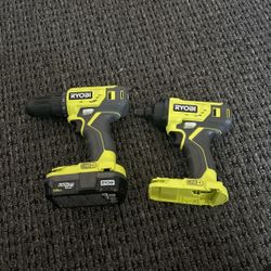 Ryobi Brushed Drill And Impact Kit