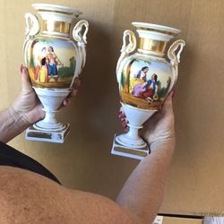 Neoclassical French Porcelain Vase Pair