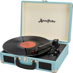 ByronStatics Vinyl Record Player, 3 Speed Turntable Bluetooth Record Player with Built in Stereo Speakers