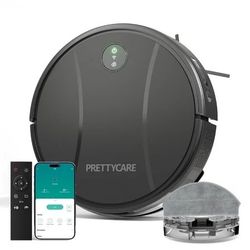Prettycare C2 2 in 1 Robot Vacuum and Mop Combo Cleaner, Black-v2