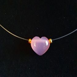 Rose Quartz Heart Necklace 