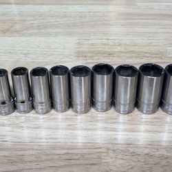 Snap On 3/8 Semi Deep Metric Sockets