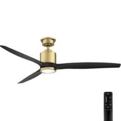 60 in. 3-Blades Indoor Ceiling Fan in Gold and Black with Remotel