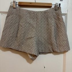 Tan & Cream, Quirky Pattern Mini Shorts