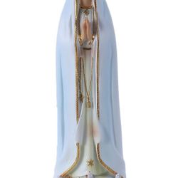 Our Lady of Fatima Religious Classical Renaissance Sculpture Statue, Hand-Painted Catholic Blessed Virgin Mary Figurine for Altar, Holy Mother Madonna