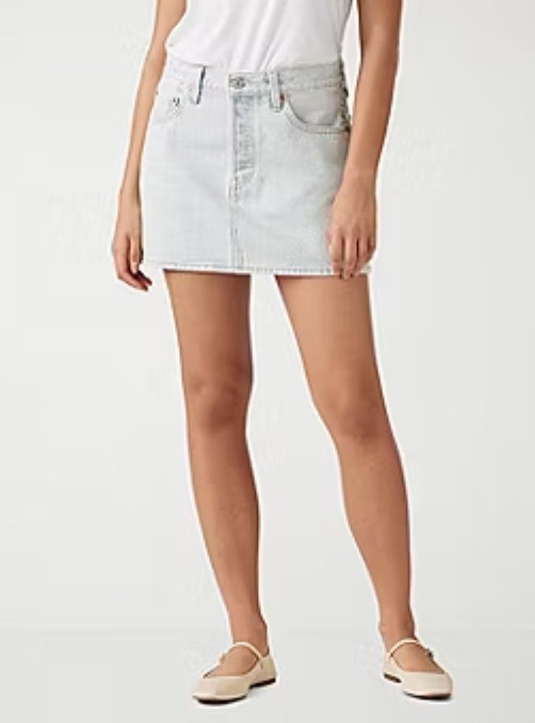 Levi's Super Cute Lightest Wash Striped Mini Skirt