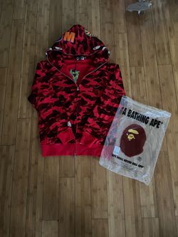 Red Bape Zip Up Hoodie