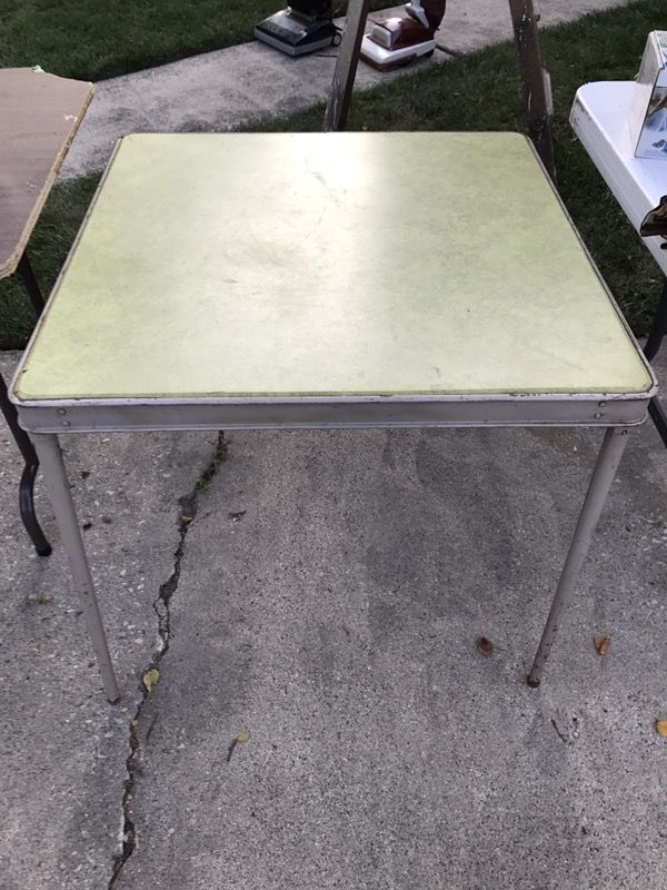 Vintage Norcor green folding card table
