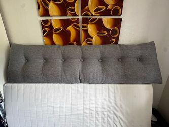 Large Gray Daybed Back Cushion – Removable & Washable Cover