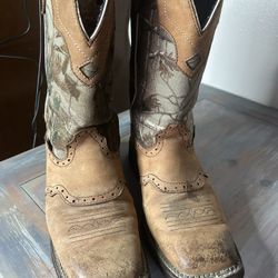 Justin Gypsy Boots Womens 11 1/2 B Camo Brown Leather RealTree Cowgirl L9609