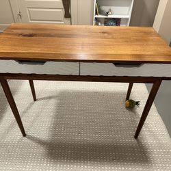 Slim profile wood writing desk