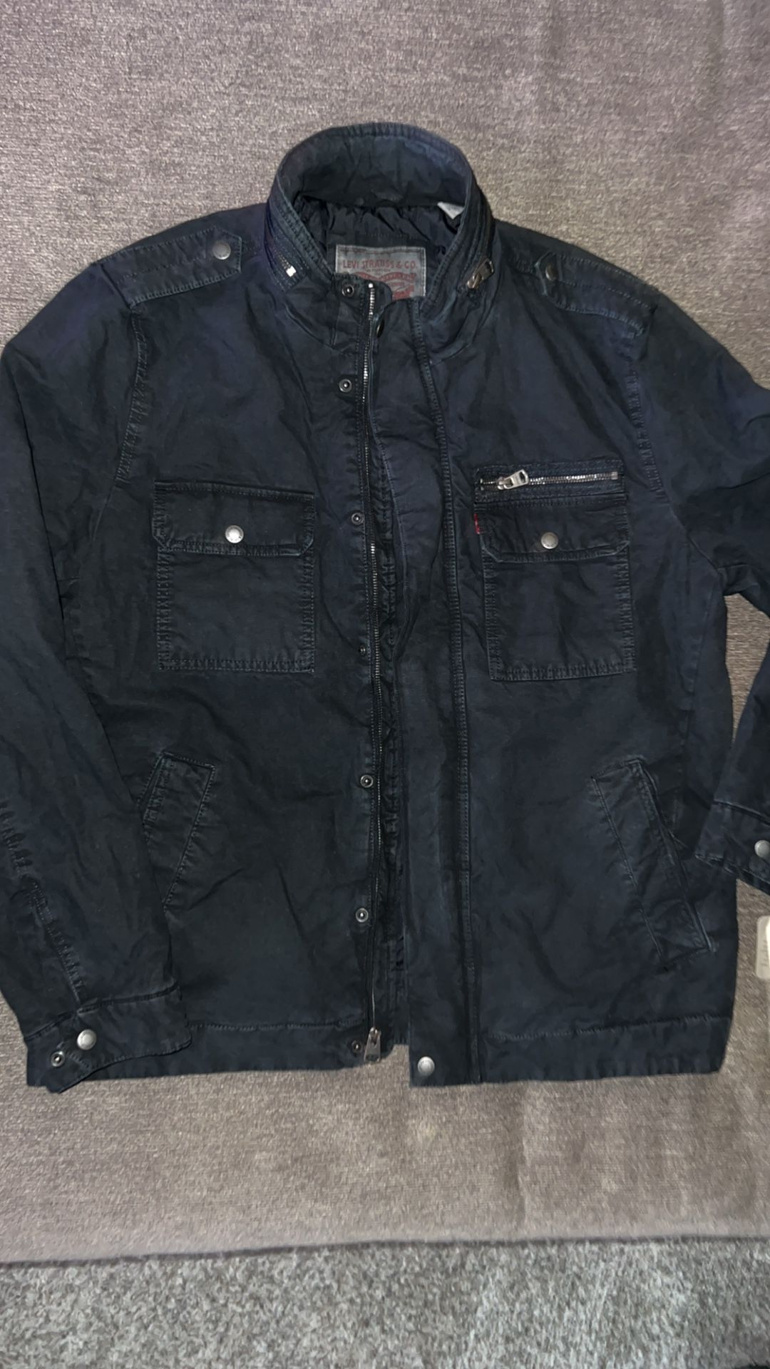 Levi's Mens Navy Washed Cotton Vintage Military Jacket 