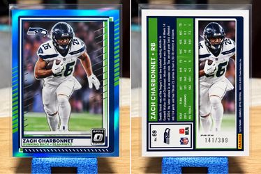 Zach Charbonnet Donruss Optic Blue Prizm /399