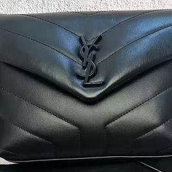 Solid color leather shoulder crossbody handbag women's black