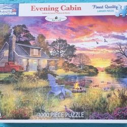 White Mountain Puzzle Evening Cabin 1000 Pieces
