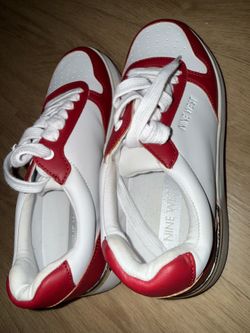 Nine West White and Red Sneakers
