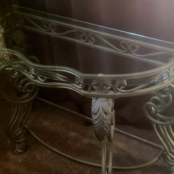 Three piece glass coffee table set