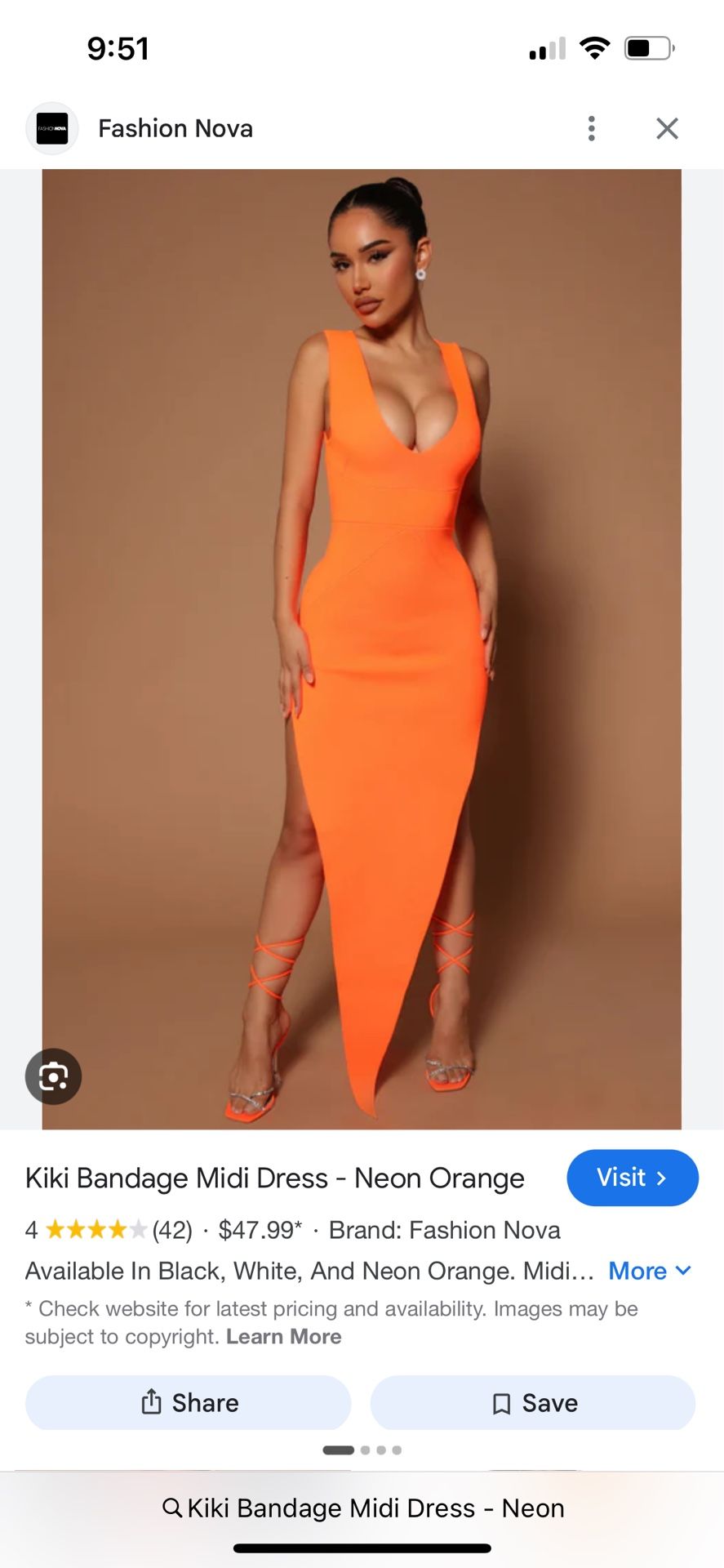 Beautiful Neon Orange Dress