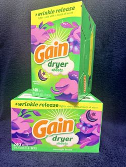 2 Gain Dryer Sheets 240 Count – Moonlight Breeze (New)