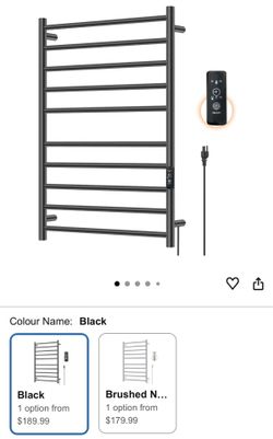 AquaTrend Towel Warmers for Bathroom, Electric Heated Towel Rack - Matte Black