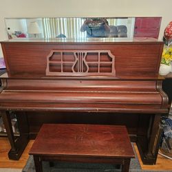 Mirrored Piano With Storage Bench