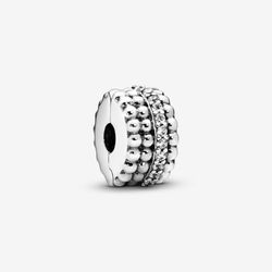 Pandora Beaded Clip Charm Sterling Silver