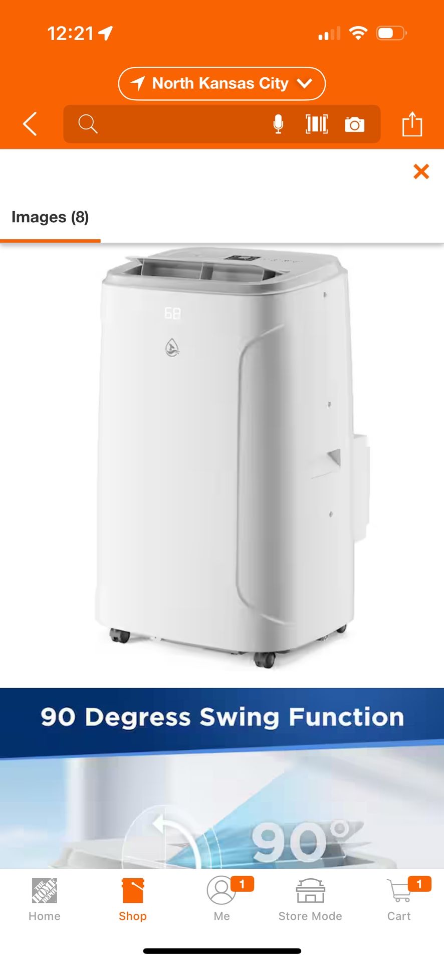 14000 BTU Portable Air Conditioner Cools 550 sq.ft. with Heate with Dehumidifier in White