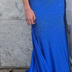 Royal Blue Sherri Hill Prom Dress Size 0 Like New Condition