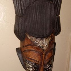 Amazing Hand carved Wooden Tranquility Mask Made In Belize